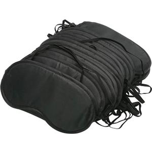 30 Pcs Eye Mask Sleep Blindfold with Nose Pad and Elastic Strap for Travel Sleep, Game Sleeping, Black (1 Count (Pack of 30))