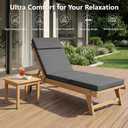 72 x 21 Inch Outdoor Chaise Lounge Cushion - Removable Cover, 4-Section Design, Water-Repellent & Fade-Resistant, 6 Tie Straps, Replacement for Patio & Pool Chairs - Dark Grey