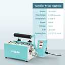PYD Life 110 V Tumbler Heat Press Machine Mint Green Mug Press Machine for 12 OZ 16 OZ 20 OZ 30 OZ Straight Sublimation Blanks Skinny Tumbler Mugs Cups Water Bottles Sublimation Print