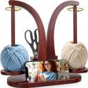 Wooden Yarn Holder for Crocheting and Knitting, Yarn Spinner with Double Magnetic Spindle and Phone Stand, Perfect for Crocheting and Knitting Lovers