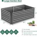 Land Guard 632 ft Galvanized Raised Garden Bed Kit, Galvanized Planter Raised Garden Boxes Outdoor, Large Metal Raised Garden Beds for Vegetables(Grey)