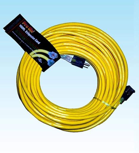 JaniLink Medium-Duty Extension Cord for Carpet Extractors High Speed Buffers 14/3 Pro Glo Yellow 100'