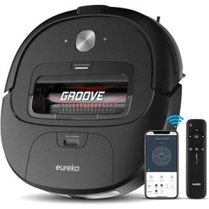 eureka Groove Robot Vacuum Cleaner, Wi-Fi Connected, App, Alexa & Remote Controls, Self-Charging, NER300 , Black 