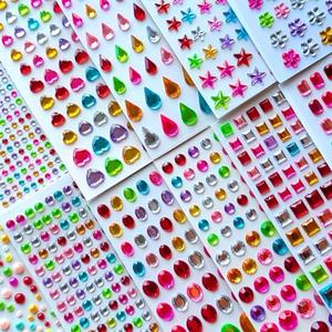 3165pcs Gem Stickers Crystal Crafts - self-Adhesive Stickers, Sticker Earrings, Children's Craft Supplies, Stickers in Various Shapes and Sizes.