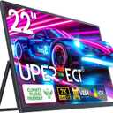 UPERFECT 22" 2K Portable Monitor w/VESA & 180Adjustable Stand, 2560 * 1440 QHD FreeSync IPS HDR Large Gaming Display, USB-C HDMI Travel Second Monitor for Laptop Switch Phone