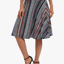 Urban CoCo Women's Ruched High Waist Knee Length Jersey A-Line Stretchy Flared Casual Skirt, L