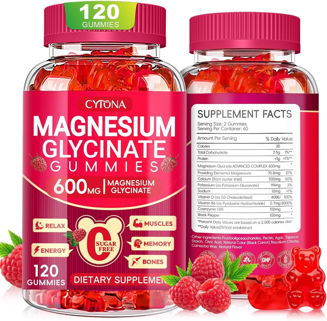 Magnesium Glycinate Gummies 600mg, Sugar Free Magnesium Gummies for Adults. MFG:05/11/2026. EXP:05/11/2028