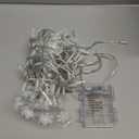 YEGUO Christmas Lights Battery Operated, 2 Pack Each 33ft 100 LED Red and White String Lights Outdoor Waterproof,8 Modes Clear Wire Fairy Light Indoor with Remote