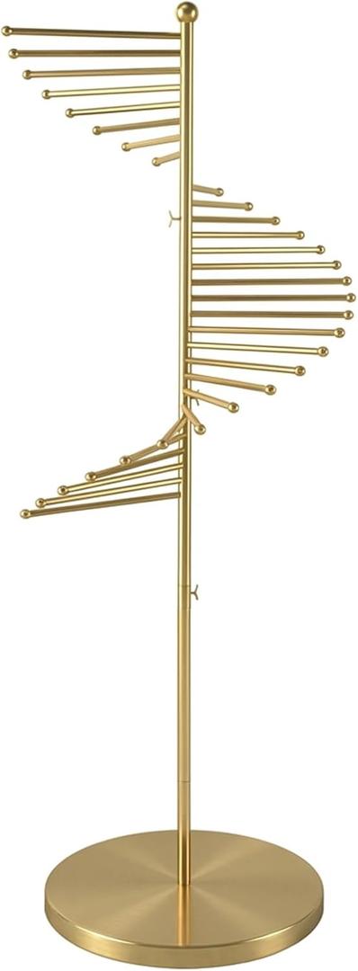 Scarf Display Stand Free Standing, Metal Hijab Rack, 30 Rods, 17"D x 17"W x 67"H