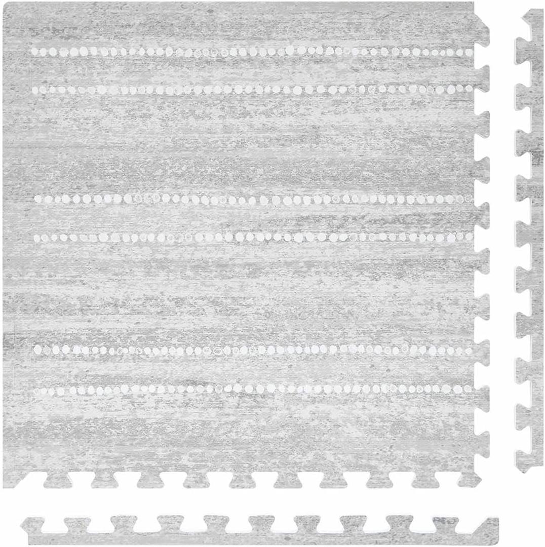 Baby Play Mat  4'x8' Dove Aspen  Set of 8 Tiles  Cushioned EVA Foam Play Mat for Floor, Soft Interlocking Baby Crawling Mats for Hard Floors