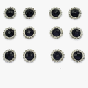 15mm Round Shaped Zircon Rhinestone Earrings Studs Set for Party Wedding Dance Competition Everyday Wear Silver Plated Jewelry 10