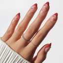 Glamnetic Press On Nails - Cherry Bomb | Short Almond Fake Nails with Glossy Red French Tips & 3D Cherry Accents on Semi-Transparent Base, Salon Quality | 15 Sizes - 30 Nail Kit with Glue