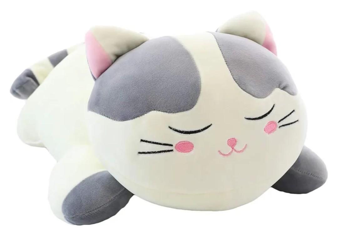 Cat Big Plush Hugging Pillow, Super Soft Kitten Kitty Stuffed Animals Toy Gifts for Kids, Girls, Bed, Christmas, Valentine 21.7" (Gray)