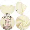 Western Shirts for Women Cowgirl Boots Hat Shirt Vintage Cowgirl Fringe Tops Short Sleeve (S)