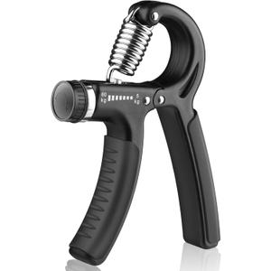 AIXPI Grip Strength Trainer, Hand Grip Exerciser Strengthener with Adjustable Resistance 11-132 Lbs (5-60kg), Forearm Strengthener, Hand Exerciser for Muscle Building and Injury Recover 1 PACK (Black)