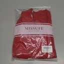 Missufe Women's V Neck Ruffle Short Sleeve Bodycon Summer Casual T Shirt Dress (S)