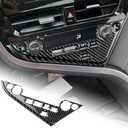 AIRSPEED Carbon Fiber for 2018-2024 Toyota Camry Center Console Button Frame Cover Car Interior Trim Accessories, Black, Type A with Windshield Defogging Button