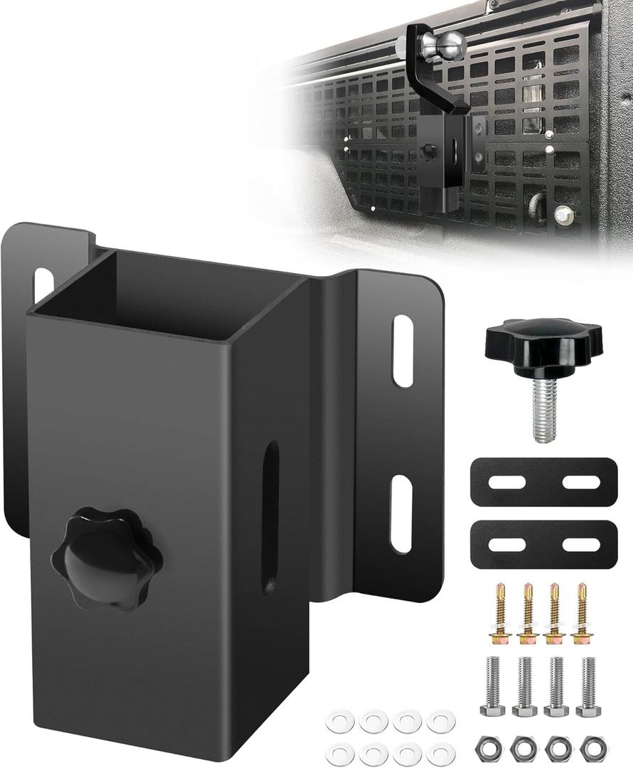 Hitch Holder Truck Bed, 2.5-inch Trailer Hitch Storage Bracket, Holds 200 Pounds, Fit for Molle Panel