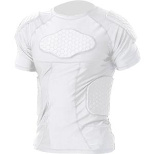 Mens Padded Compression Shirt Football Rib Protectors 6-Football Pads Chest Protector Padded Shirt Protective Gear for Football Baseball Basketball, Large