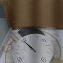 Wall Clock, Silent Quality Quartz Battery Operated with Pendulum, Large Wall Clock for Living Room, Kitchen, Home, Bathroom, Bedroom Wall Decor, 16x26.5Inch, Golden