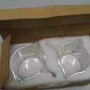 Espresso Cups Set of 2, 4 Oz Espresso Shot Glass with Handle Double Spout Cups Clear Glass Milk Cup Coffee Accessories Great for Making Coffee Desserts Salad Dressing