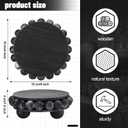 Yookeer 2 Pcs Wooden Risers for Displays Round Wood Riser Distressed Wood Risers Farmhouse Pedestal Display Stand Rustic Pedestal Stand Beaded Decor for Tiered Trays Home(3.94 Inch,Black)