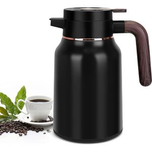 51oz Thermal Coffee Carafe, Stainless Steel Carafes for Hot Liquids 12 Hours, Insulated Coffee Carafes For Keeping Hot Coffee, Hot Water, Tea, Hot Beverage (Black)