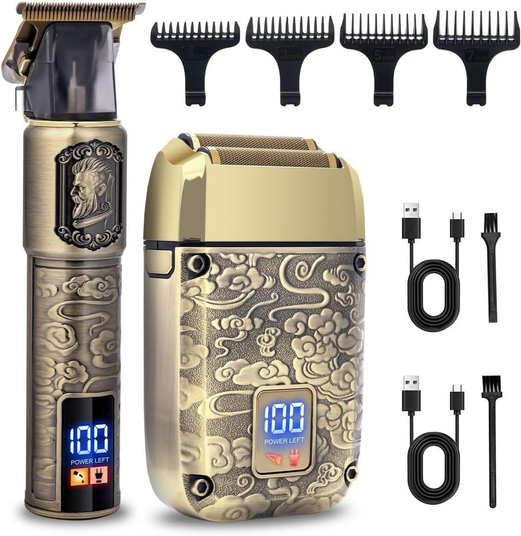 Hatteker Foil Shaver, Head Shaver Kit Beard Trimmer for Men Grooming Shaving Kit, Hair Trimmer, Cordless Head Shavers for Bald Foil Shavers Gifts for Him