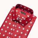 YourTies Mens Silk Paisley Dress Shirt Floral Button Down Shirt Jacquard Long Sleeve Regular Causal Wedding Party Prom Luxury (S)