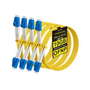 OS2 LC to LC Fiber Patch Cable,OFNP Singlemode Fiber Optic Cable 1G/10GB SMF Duplex Jumper Patch Cord 9/125m for SFP+ Transceiver-3m(9.84FT) 4Pack
