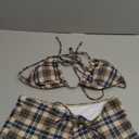 RoseSeek Women's 2 Piece Gingham Checkered Bikini Set with Shorts Plaid Halter Boyshorts Swimsuits Multicolor Small