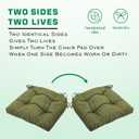 SQUARE MOON Chair Cushions for Dining Chairs, 3 Inch Thick Comfortable Kitchen Chair Pads, Dining Room Seat Cushions with Ties, Machine Washable, 17" x 16" x 3", 4/Pack, Olive Green