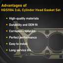 Head Gasket Set Fit 2018 Chrysler Pacifica, 2016 Grand Cherokee Durango 3.6L, Cylinder Head Gasket Fit 16-22 J-eep Dodge ProMaster 1500 2500 3500