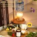 HAIDOLIANG Candle Warmer Lamp with Timer and Dimmer, Height and Brightness Adjustable,Glass Electric Wax Warmer with 2 Bulbs for Women Mom Gifts, Home Decor for Scented Jar Candles (Blue)