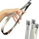 Metal Cable Zip Ties, 24inch Stainless Steel Wire Ties,550LBS Heavy Duty Self-Locking Strap Ties, Steel Cable Tie,Strength for Exhaust Wrap, Garden Ties, pipes, Poultry Fence 40PCS