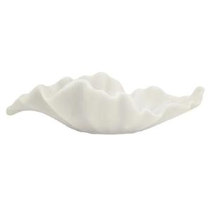 Off White Large Decorative Bowl - 16” Scalloped Ruffle Bowl for Home Decor - Coffee Table & Entryway Table Decor - Bowl for Key,Purse,Fruit - Unique Centerpiece Bowls(C01ST401)