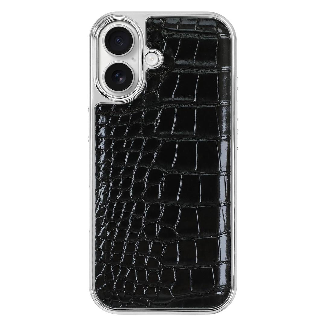 SOKAD Leather for iPhone 17 Case Cute Trendy, Black Crocodile
