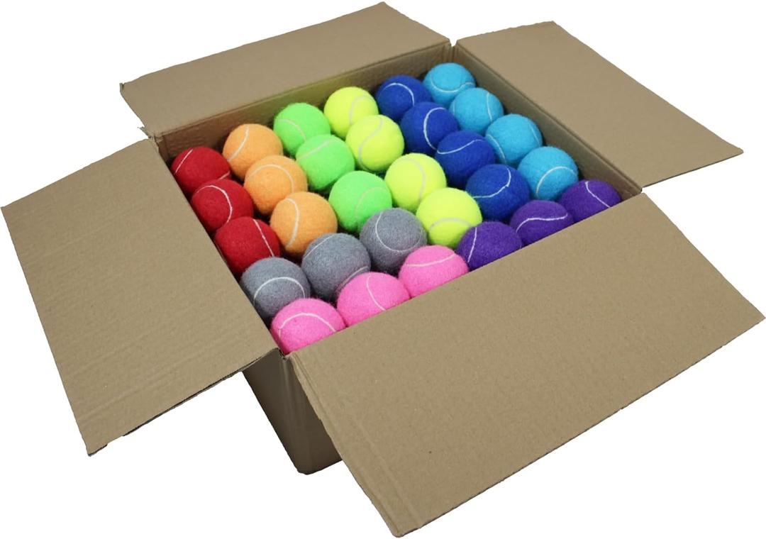 SHYUJAJIE Tennis Balls, 90 Pack Training Tennis Balls Bulk, High Elasticity Practice Tennis for Beginner, Exercise Playing Balls for Pet Dog, 2.58inch