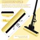 Willinglong 10 Pcs Roller Mop Refill Bulk Absorbent PVA Sponge Mop Head Replacement for Home Bathroom Business Garage Kitchen Cleaning (Yellow)