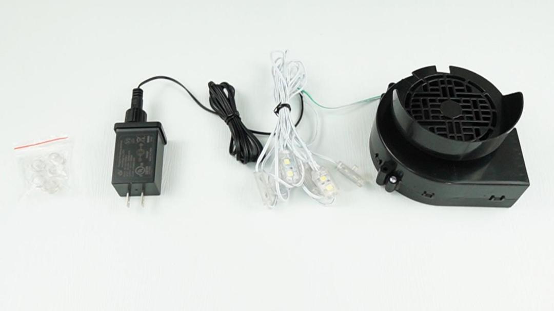 12V 1.2A Inflatable Replacement Motor for 59FT Halloween Christmas Inflatables Air Blower Fan with 5 LED Light 1.5A Adapter Outdoor Blow Up Fan Parts Inflatables (White Lights 5 LED, 12V 1.2A)