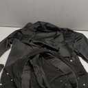 Vakkest Womens 2 Piece Outfits Suits Sheer Mesh Bead Pants and Long Sleeve Business Casual Office Work Blazer Sets (X-Large, Black)