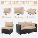 8p Outdoor Cushion Slipcovers Outdoor Patio Cushions Covers Replacement Waterproof with Zipper for 3-Seat Outdoor Rattan Sofa Patio Furniture Cushion Covers Sand, Covers Only, Standard