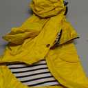 Dog Zip Up Raincoat with Reflective Buttons, Rain/Water Resistant, Adjustable Drawstring, Removable Hood, Raincoats with Legs 8lbs to 80lbs - Yellow - Medium