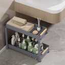 Pull Out Under Sink Organizer, 2 Tier Slide Out Drawer for Kitchen, Bathroom and Cabinet Storage, Steel, Gray