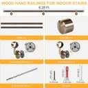 ROTHLEY Wooden Handrails for Indoor Stairs: 6.6FT Wood Hand Railings with Metal Alloy Brackets Wall Mount 1.6" Round Wooden Stair Railing for Home Corridor Lofts Kindergarten Guardrail (Ebony)