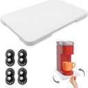 360 Rolling Tray Bamboo Appliance Slider, Appliance Sliders for Kitchen Appliances Sliding Tray for Coffee Maker Appliances Mat Easily from Under The Cabinet White (13.9"9.4")