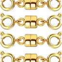Double Magnetic Necklace Clasps and Closures 14K Gold and Silver Bracelet Extender Jewelry Clasps Converters for DIY Jewelry Making