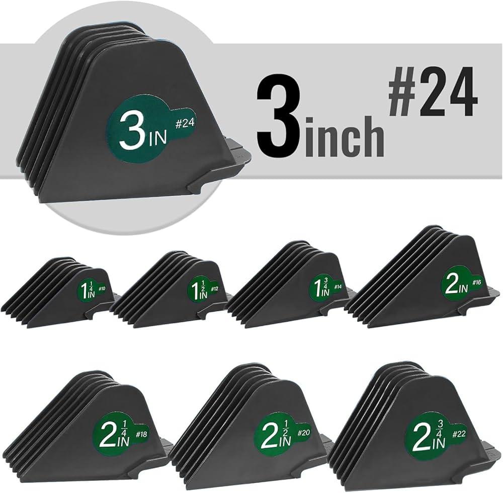 AFANSO Mega Hair Clipper Guards, 7pcs Gray, Fits Most Wahl Full Size Hair Clippers (3 Inch 8pcs)