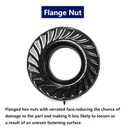 M6 x 1.0mm Serrated Flange Hex Lock Nuts 100Pcs 304 Stainless Steel 18-8, Full Thread, Hex Drive, Bright Finish, Black Oxide by SG TZH