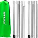 SAN LIKE Tent Pole Telescopic Adjustable tarp Poles for Camping Canopy Awning Shelter Backpacking Hiking -(Adjustable Length - Steel)